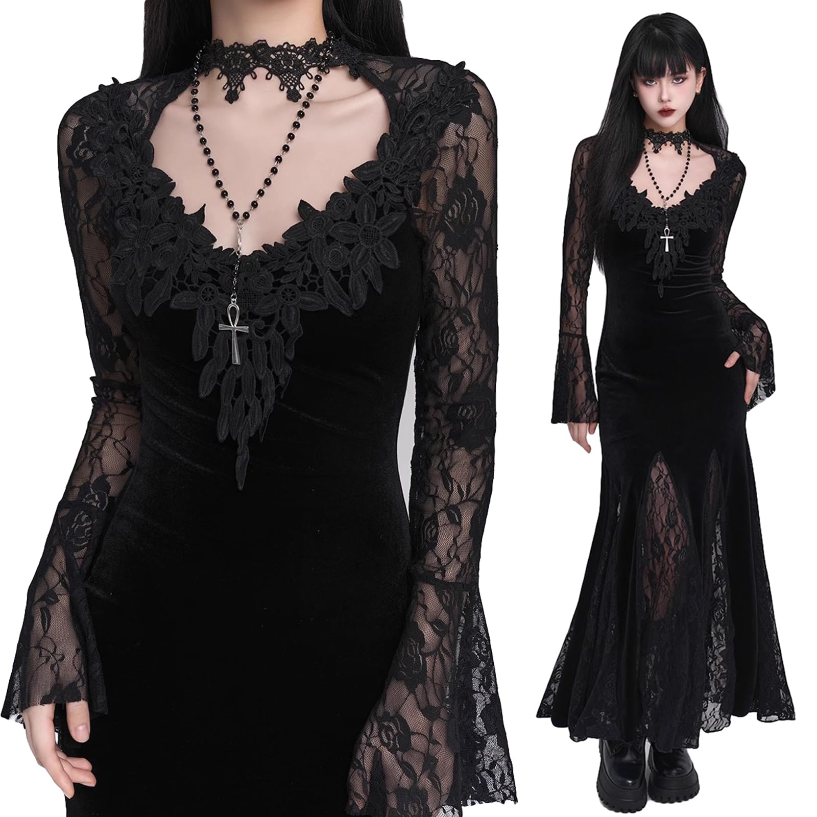 

Qichenk Готическая Лолита Плюс Готическая Горничная Размер M Платье, Костюм массового производства, Размер, Платье, Кроссдрессинг, Наряд, Хэллоуин, Рождество, Черный-2,