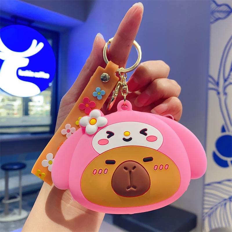 Creative Cartoon Kapibara Capybara Jun Keychain Doll Boys and Girls Cute Bag Pendant Small Gift