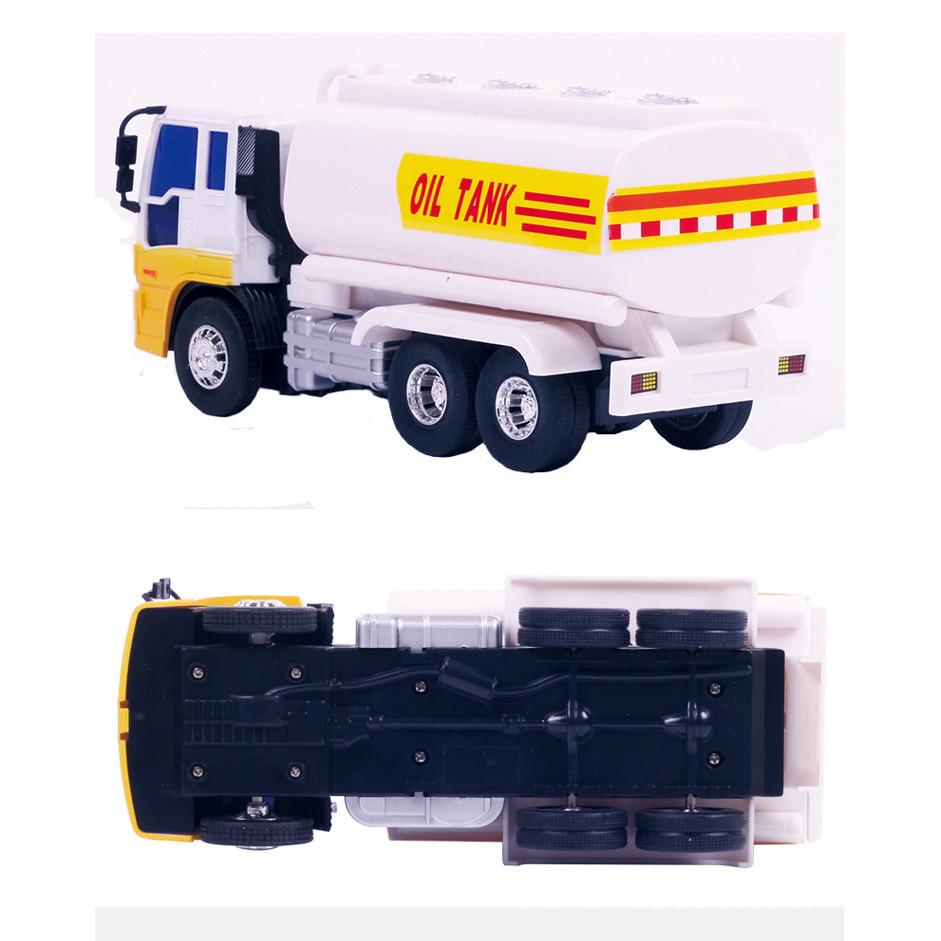 Inertia Simulation Mini Alloy Semi-trailer Tanker Truck Model, Children's Engineering Vehicle Toy For Kids, Ideal Gift Collection For Boys