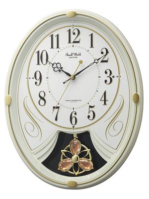 Wanduhr mit 6 Welt-Lilien Funk-Melodien, "Small N" (4MN554RH10)