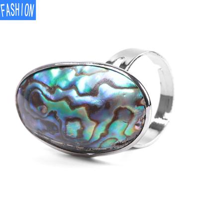Doğal Abalone Kabuk Boncuk Parmak Yüzük Reiki Deniz Kabukları Ayarlanabilir Yüzük