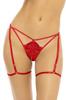 Open String Red With Adjustable Garter Straps Ren1170 Red