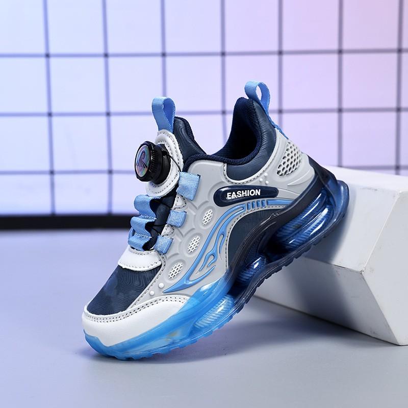 Kids Chunky Sneakers Boys Girls 2026 Soft Sole Running Shoes With Rotating Snap Synthetic Leather Upper