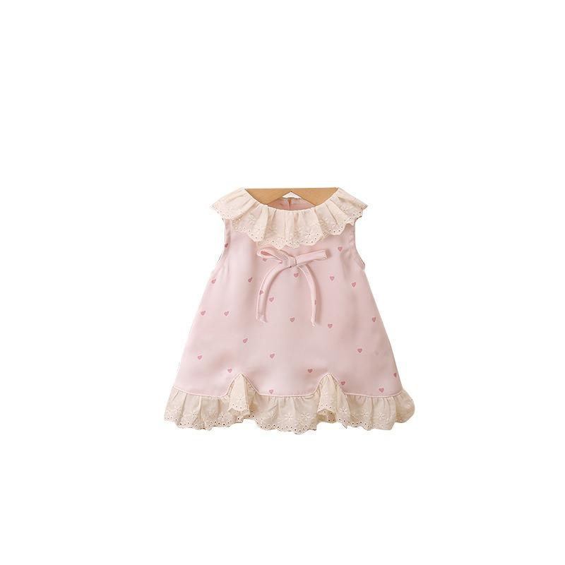 Cute Lace Love Heart Sleeveless Baby Romper Summer Infant Casual Clothes