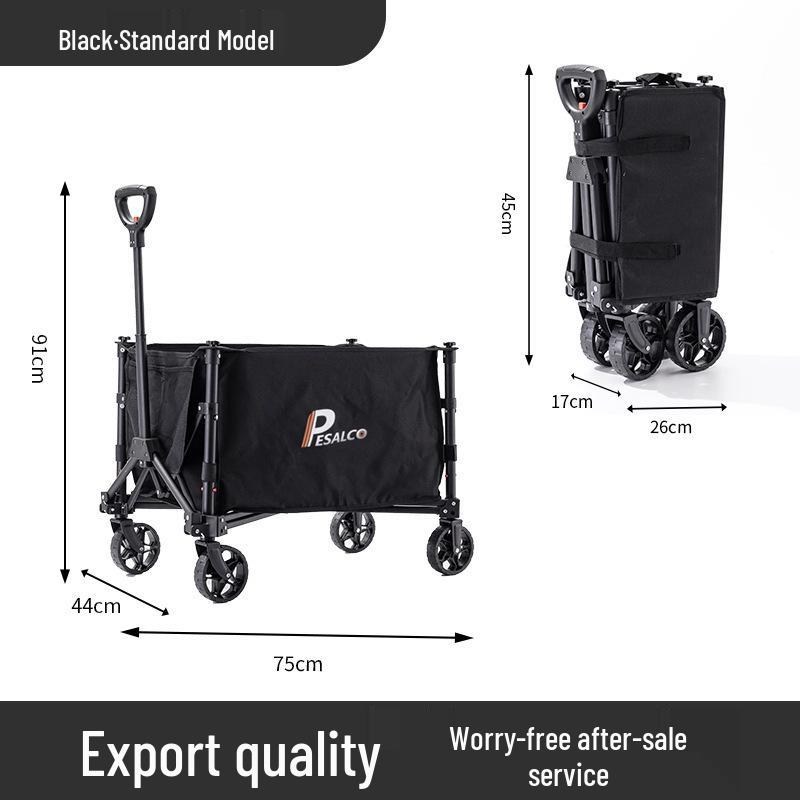 Foldable Aluminum Camping Cart: Large Capacity Outdoor Trailer for Street Vendors and Home Use