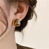 European Trend New High Design Luxury Amber Earrings For Women Fashion French Retro Style Jewelry Girl Gift Accessories