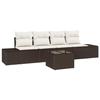 VidaXL Ensemble de canapé de jardin 5 pièces avec coussins marron en rotin poly 3346928