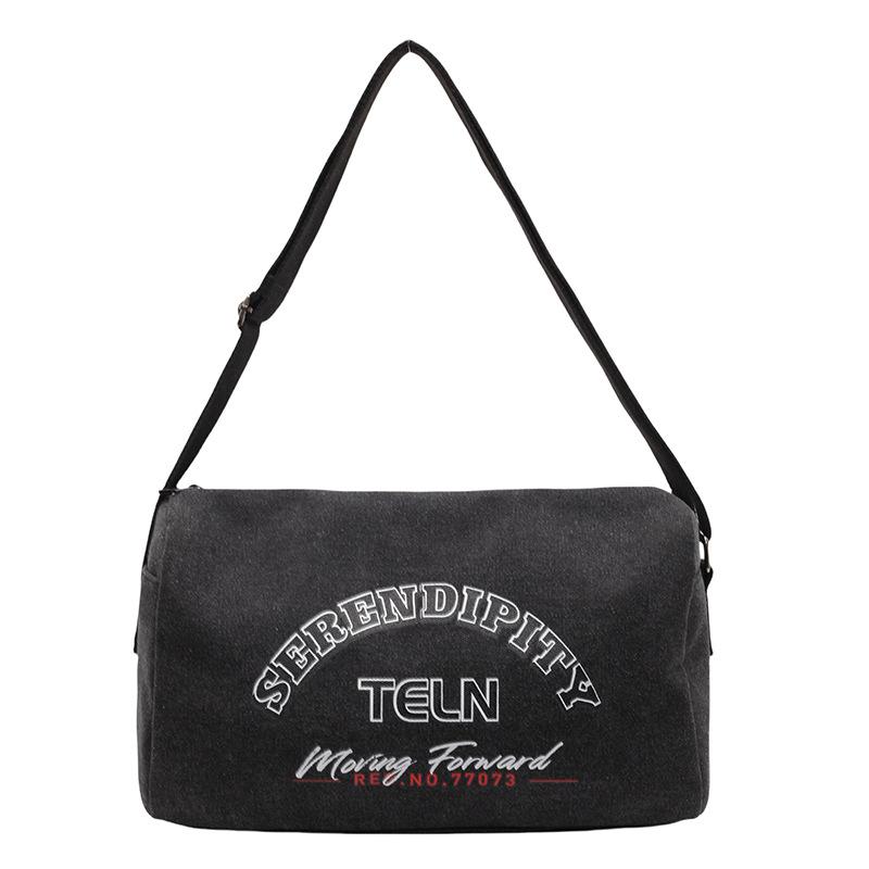 

Винтажная сумка через плечо женская сумка через плечо с буквенным принтом сумка-хобо для поездок на работу чёрный