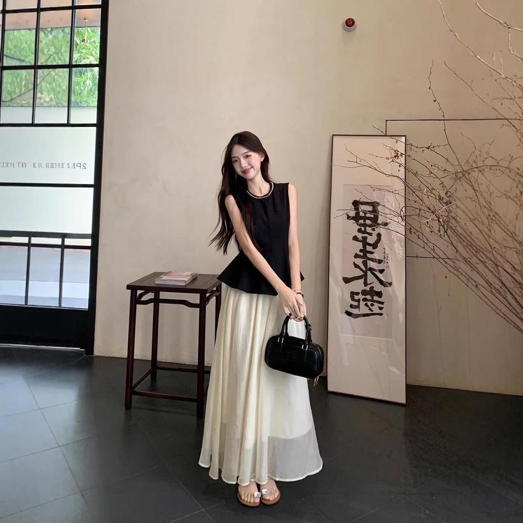 Korean-Style Elegant Summer Two-Piece Skirt Set