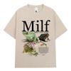 MILF Unisex Ich Liebe Frösche T-Shirt Lustiges Frosch Amphibien Liebhaber Vintage T-Shirts Unisex Baumwolle Oversized Kurzarm T-Shirt Streetwear