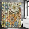 Colorful Retro Hippie Flower Shower Curtain, Bathroom Decoration Shower Curtain, Waterproof Shower Curtain with Hooks