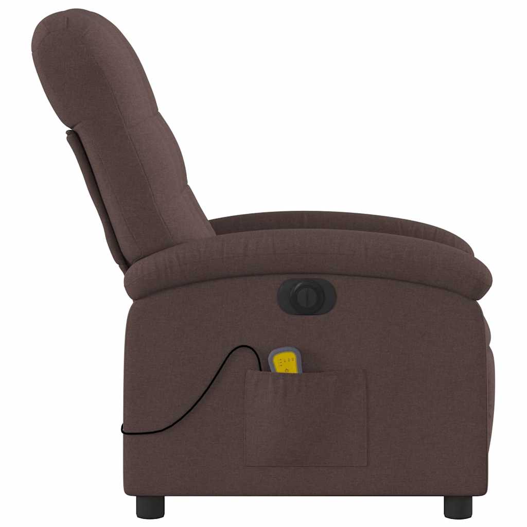 Electric Massage Chair Dark Brown Fabric