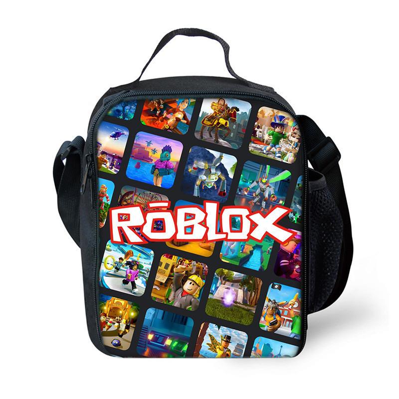 Trendige Roblox Lunchtasche für Schüler und Büroangestellte Oxford-Stoff Umhängetasche