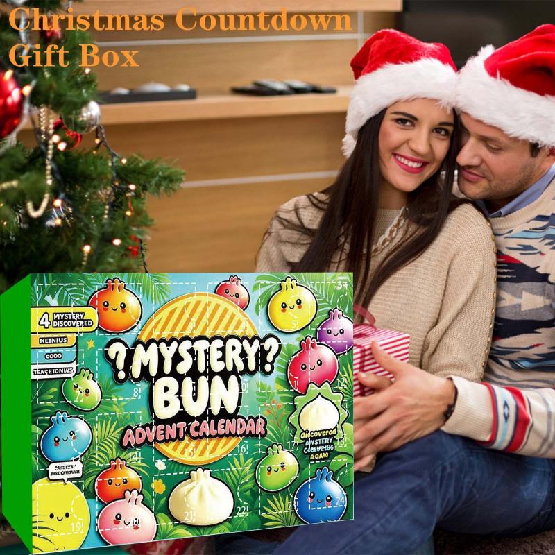 Slow Rebound Dumpling Advent Calendar 24Pcs Soft Squeeze Toys Mystery Anxiety Relief Set for Kids Home Play Office Relax
