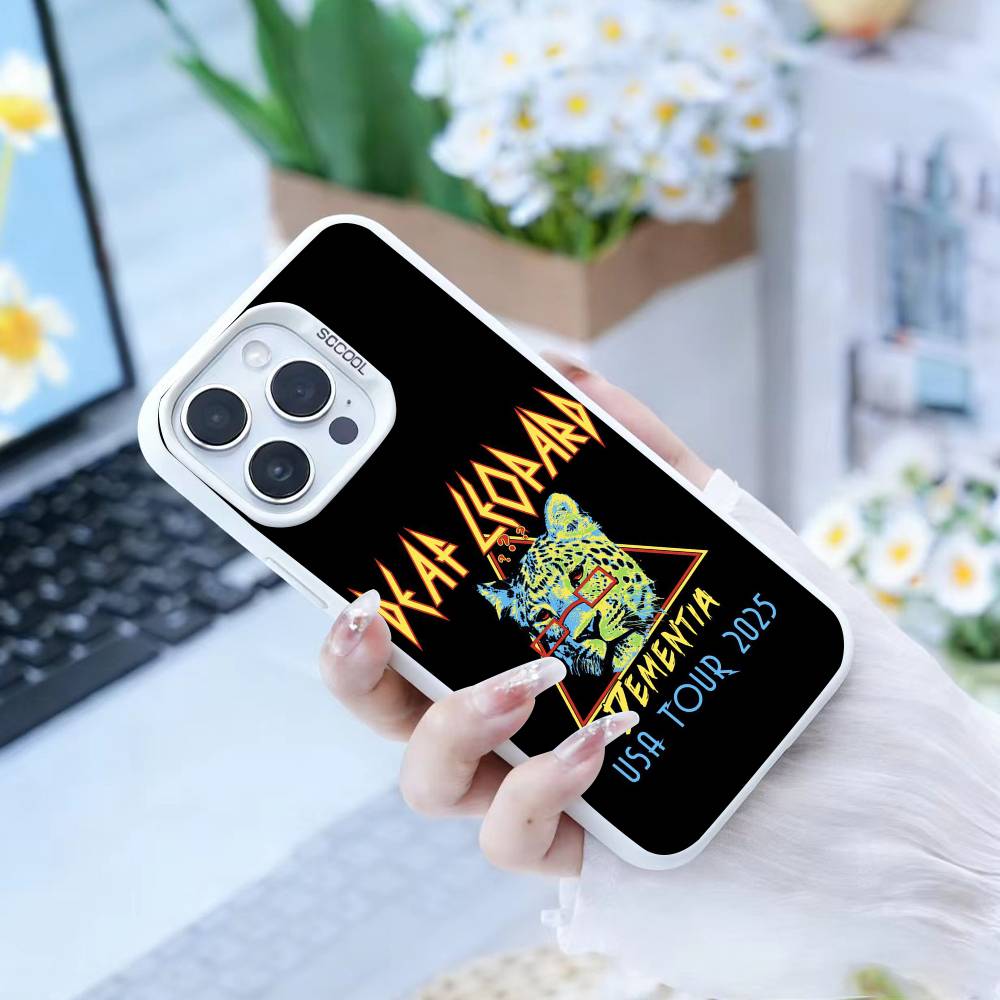 Hot Rock Band D-Def Leppard  Phone Case For iPhone 16,15,14,13,12,17,Pro,MAX White Matte Shockproof Cover
