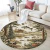 Fish Lake Round Area Rug,Carpet Rug for Living Room Bedroom Sofa Playroom Decor,Non-slip Floor Mat