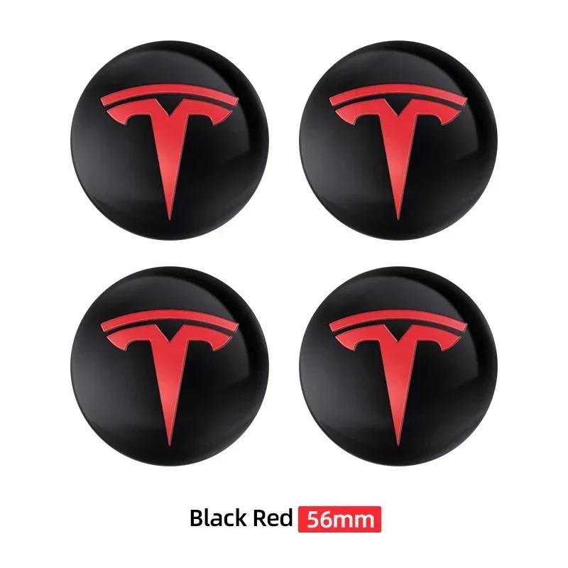 Car Sticker Tesla 4pcs 56mm Hub Cap Center Cap Logo High Quality Sticker for Tesla Model 3 Y S X Personalized Emblem Sticker Car
