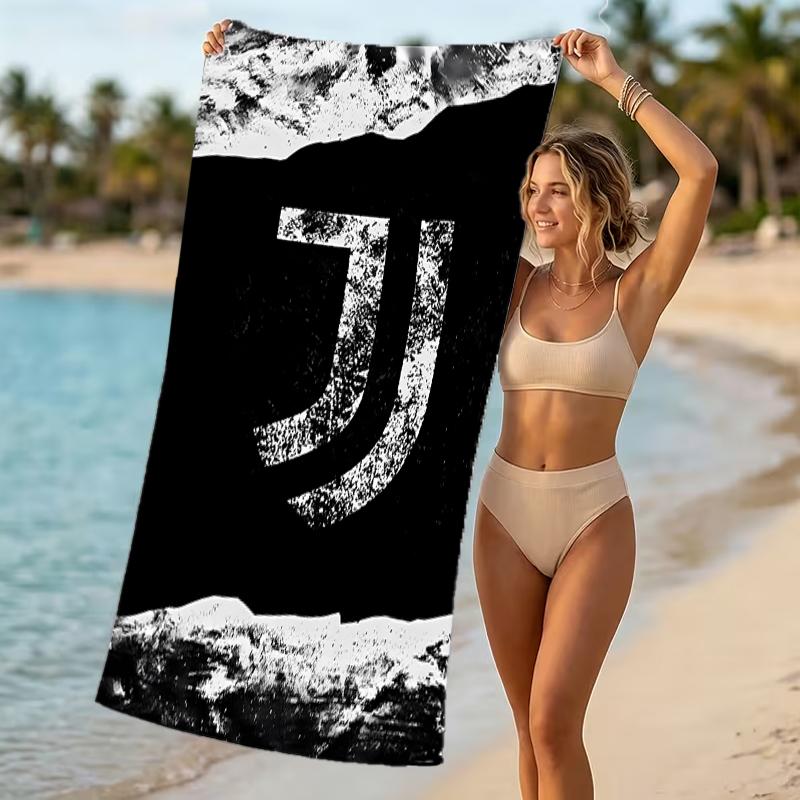 Beach Towel with Juventus FC Logo Pattern - Soft,absorbent,machine Washable Lightweight&Modern,swimming,Travel Essentials