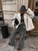 2024 European & American Women's Solid Color Faux Fur Loose Streetwear Coat