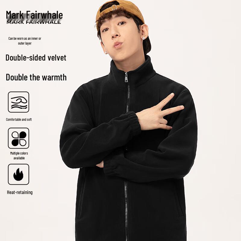 

Mark Fairwhale Men s Stand-Collar Thickened Fleece Jacket XL