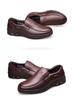 Men's Genuine Leather Slip-On Shoes: British Style, Soft Sole, Casual Business Wear for Middle-Aged Men.