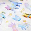 6Sheets Gold Foil Embossed Sticker Clear Cartoon PVC Resin Decorative Sticker for Journal Notebook Scrapbooking Supplies