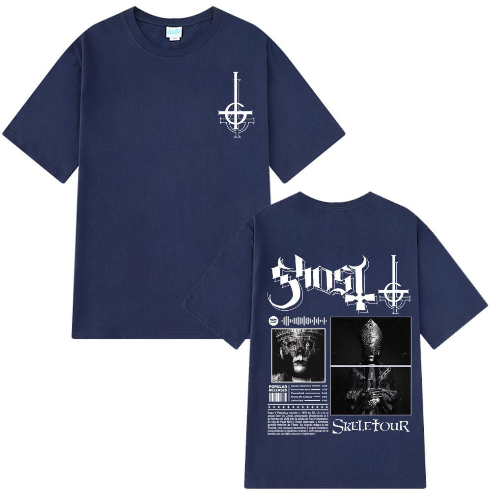 2025 Summer Tour Ghost Band Apparel Shirt Men Women New Skeleta Album Funny Pure 100% Pure Cotton Printed Breathable T-shirt Y2k