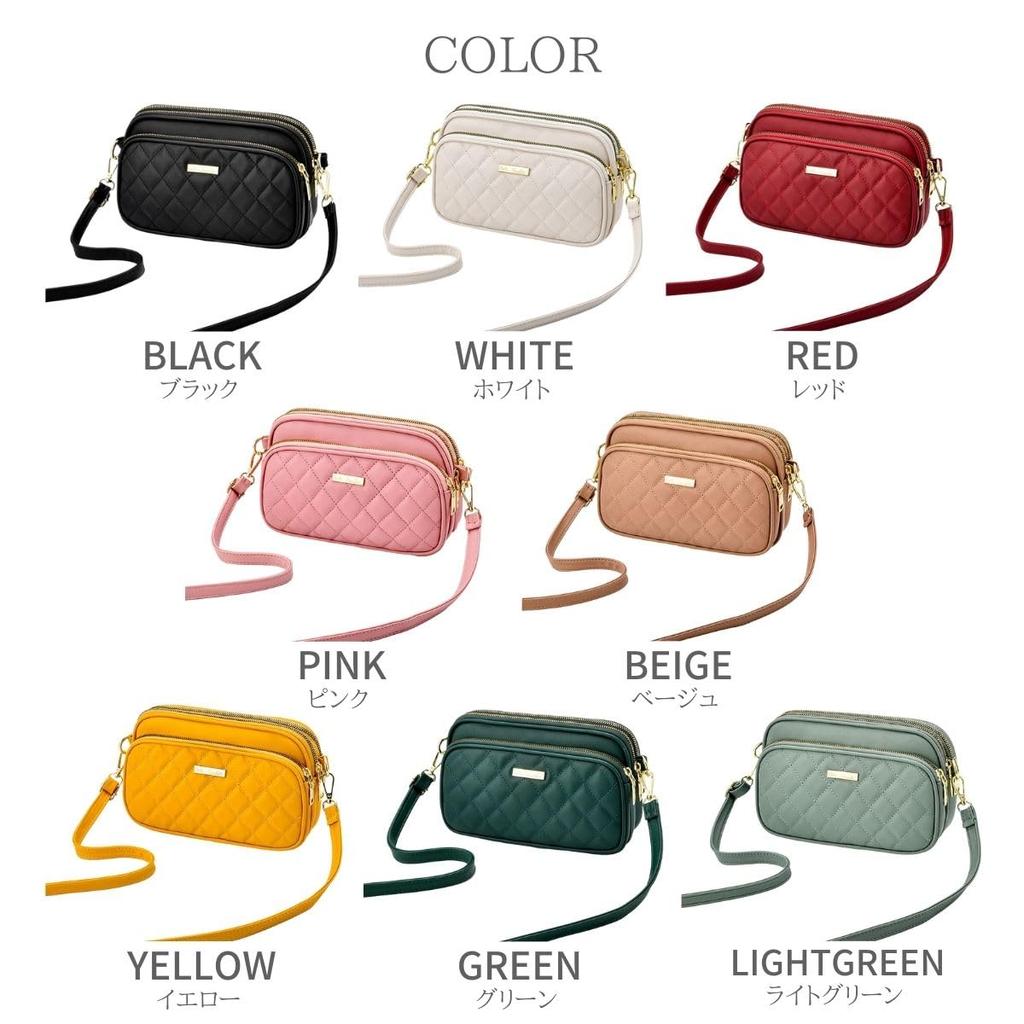 [SHARE ITEMS] Women's Small Shoulder Bag, Second Bag, Stylish and Cute Pouch, Crossbody Bag, Lightweight, Compact, for Everyday Use and Travel (Black)