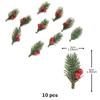 10 Stück Weihnachten Rote Beere Tannenzapfen Stechpalmenzweige Künstliche Kiefernnadeln Weihnachtsbaumschmuck Heimdekoration DIY Kranz Geschenk