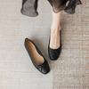 Flat single shoes women's shallow mouth square head bow simple and versatile casual and comfortable Doudou shoes women