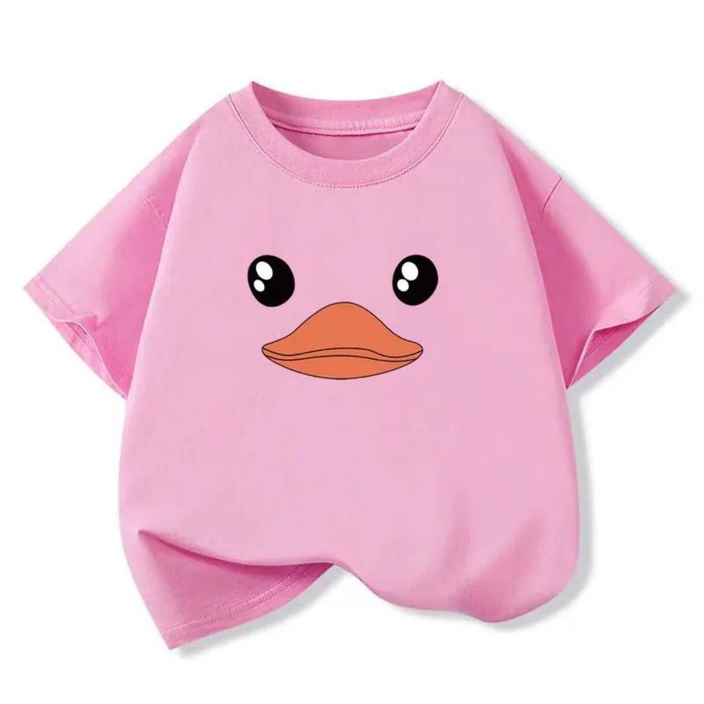 Duck Smiley Face Cartoon Printed Children's T-shirt Summer Short Sleeved
