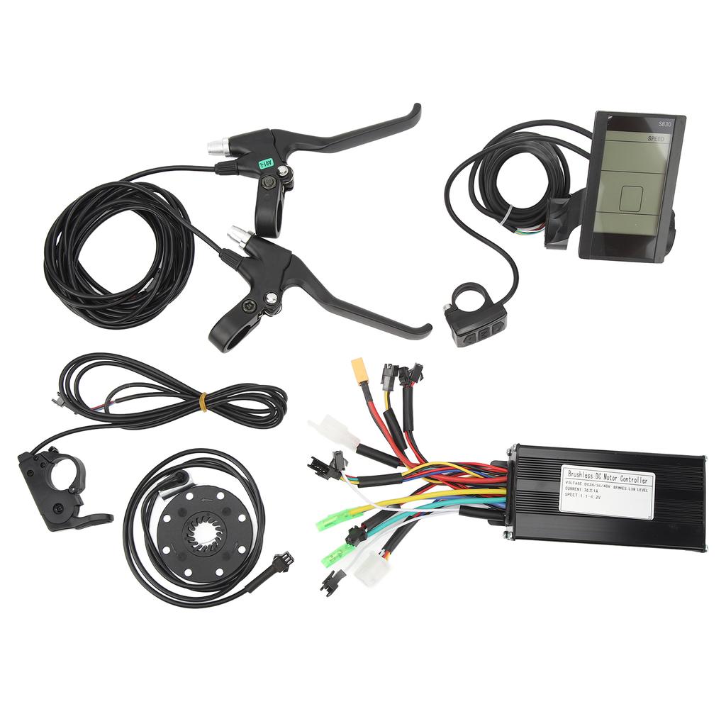 26A DC 24V 36V 48V Controller with S830 Panel Thumb Throttle Power Assist Sensor Power Brake Handle for 500W‑750W Motor