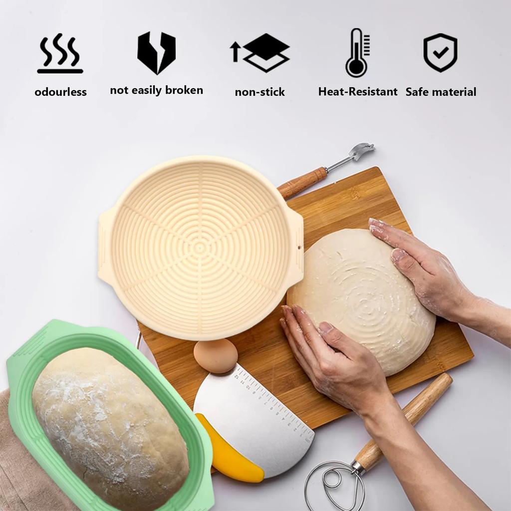 Foldable Bread Fermentation Basket Silicone Bread Making Baking Fermentation Baking Tools Home Kitchen Practical Accessories