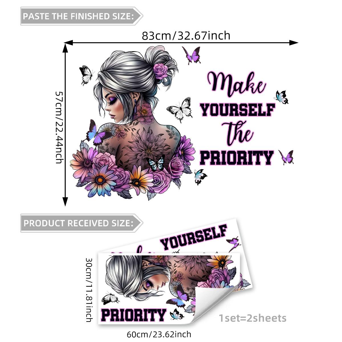 

Character Wall Sticker Flower Butterfly Creative Wall Sticker Bedroom Living Room Decorative Wall Sticker Self-adhesive