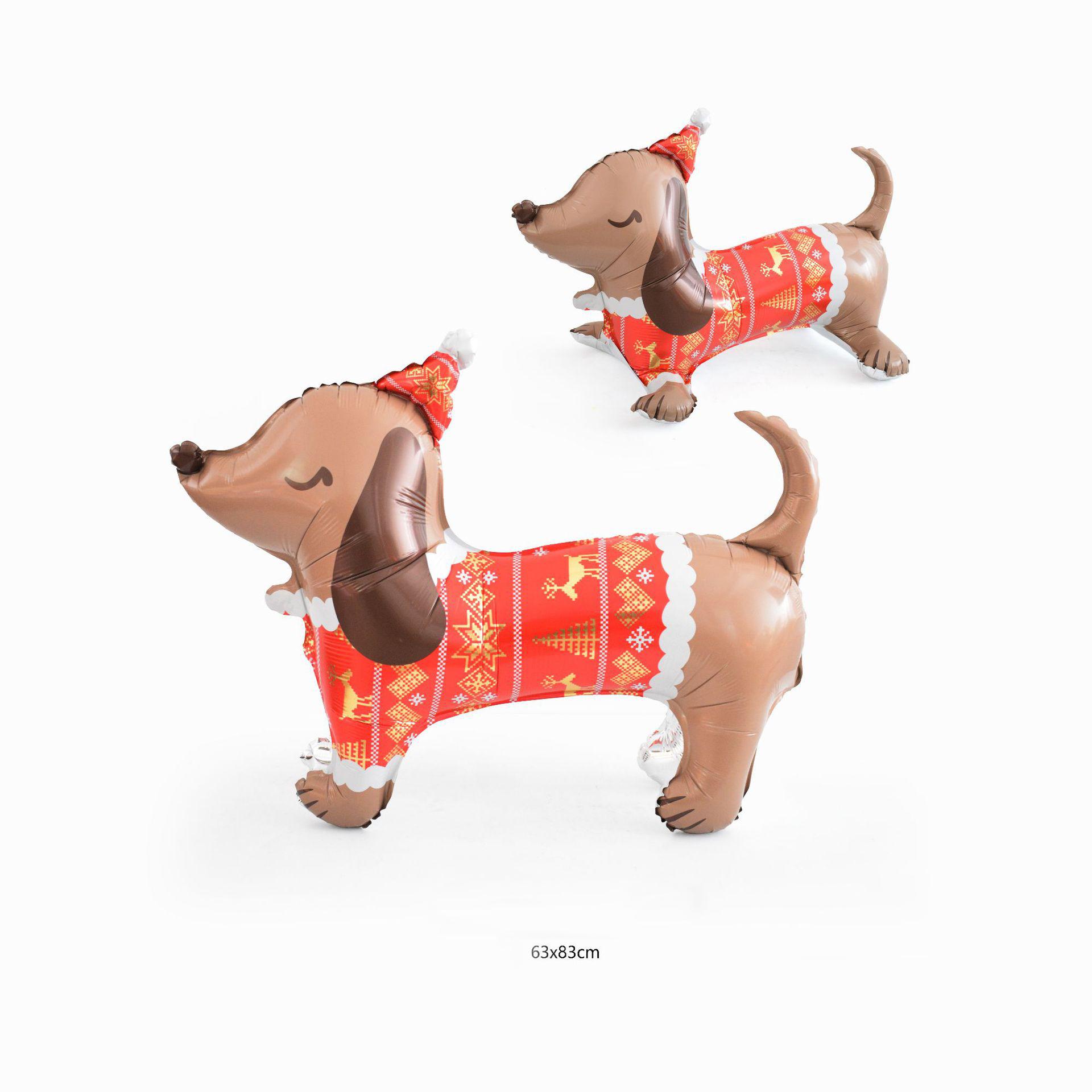 

1pc Large Christmas Balloon Santa Claus Christmas Deer Sausage Dog Standing Balloon Christmas Party Home Decorations Navidad Other