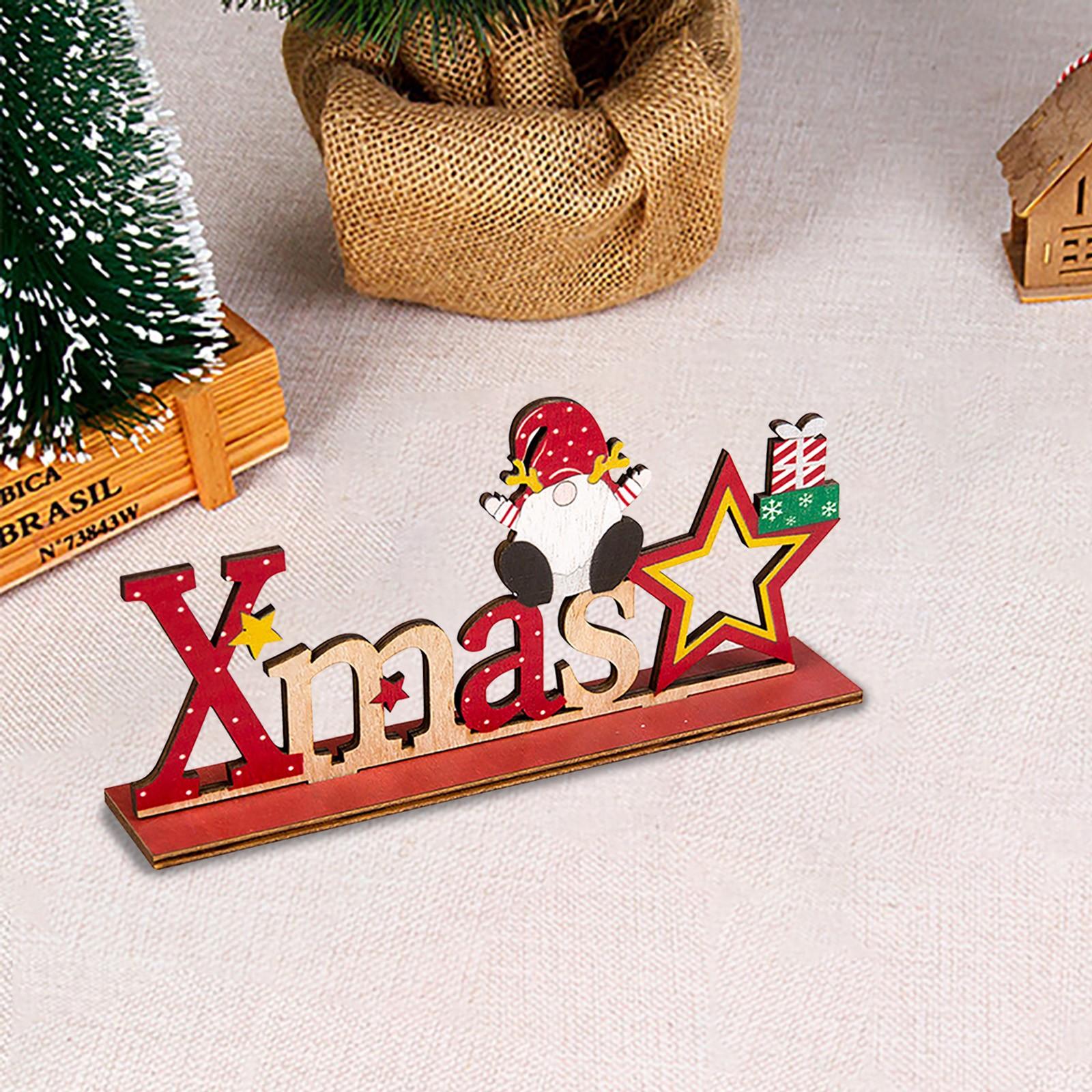 

Рождественские деревянные украшения для рабочего стола, деревянные центральные элементы для стола, деревянные рождественские украшения для вечеринок, вывески, деревянные украшения для обеденного стола One Size