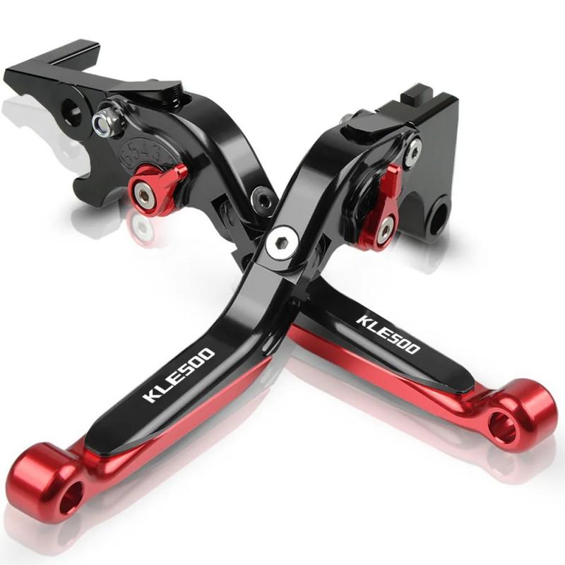 CNC Aluminum Foldable Brake Clutch Levers Kawasaki KLE500 Motorcycle Adjustable Wear-Resistant Full Black Multi-Color