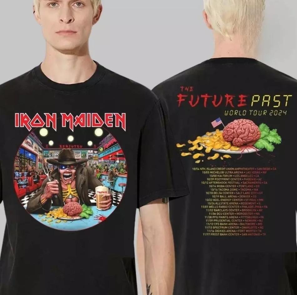 Iron Maiden Future Past World Tour 2024 Authentic Merch Tee