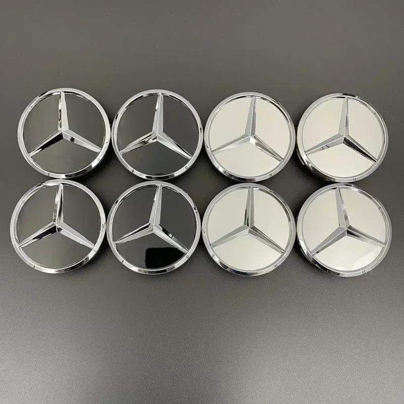CSF1   4Pcs 75MM/60MM Car Tire Wheel Center Hub Cap Covers For Mercedes Benz Badge Emblem Rim Cover Auto Style Decorate Accessories