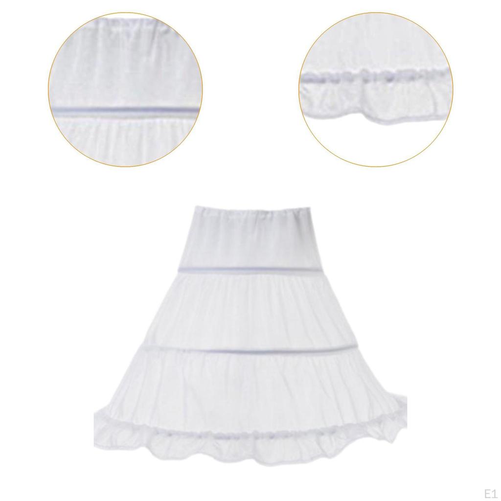 Girls 3 Hoops Petticoat Underwear Decoration Lolita Costume Bustle Underskirt Crinoline Skirt
