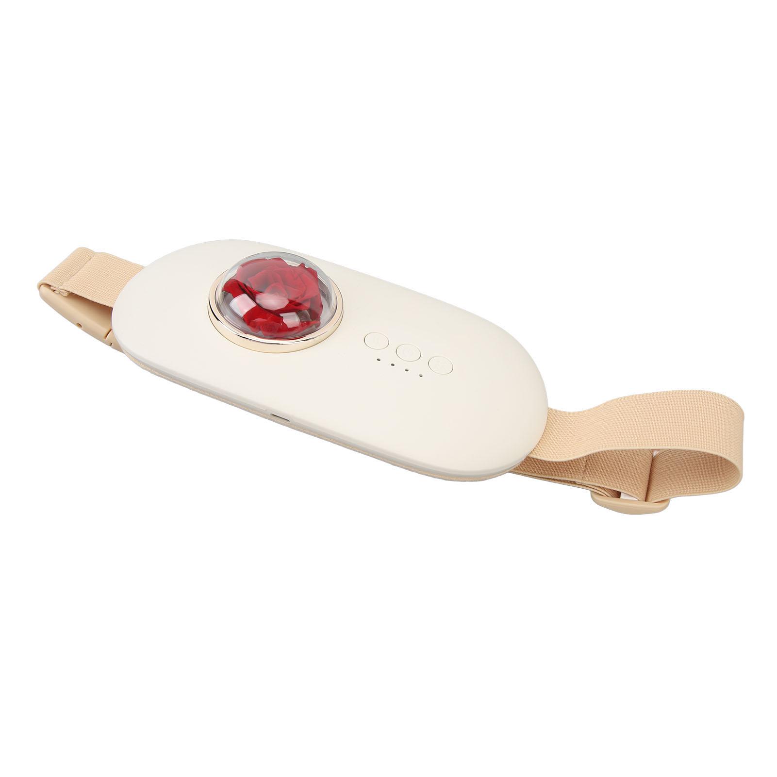 Electric Menstrual Heating Pad Plush Adjustable Rapid Heating Cordless Abdominal Massager for Back Waist Pain Period Cramp