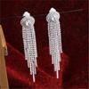 S925 Silver Needle Korean Fashion Diamond Tassel Earrings for Women