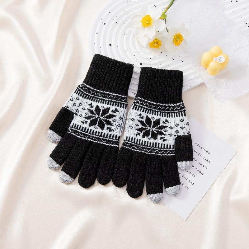 

Холодные и теплые корейские версии вязаных пятипалых сенсорных перчаток average size