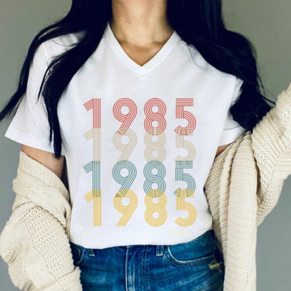 

Распродажа женской одежды Винтаж 1985 Классические графические футболки Подарки на 39-й день рождения Женщины Родились в 1985 Винтажная футболка с коротким рукавом 6XL