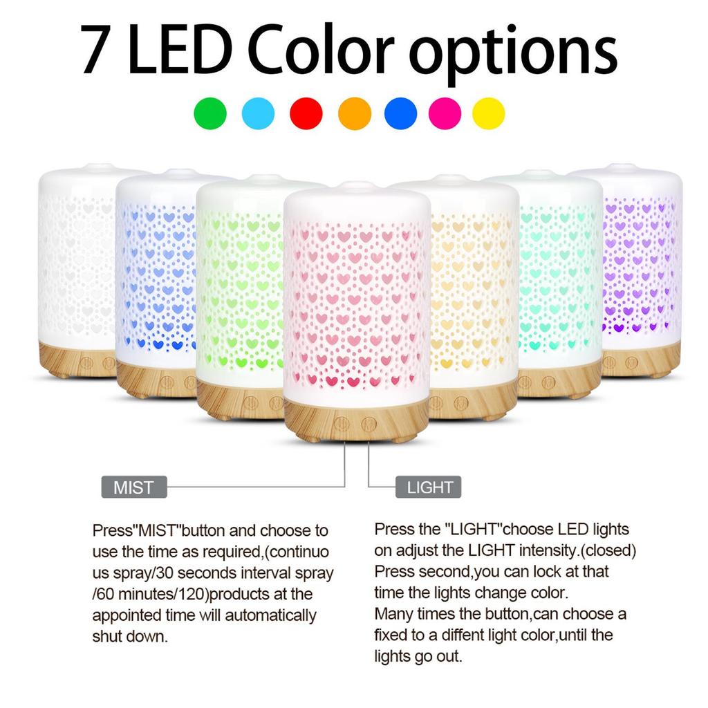 New Ceramic Aroma Diffuser Humidifier with 7-Color Night Light