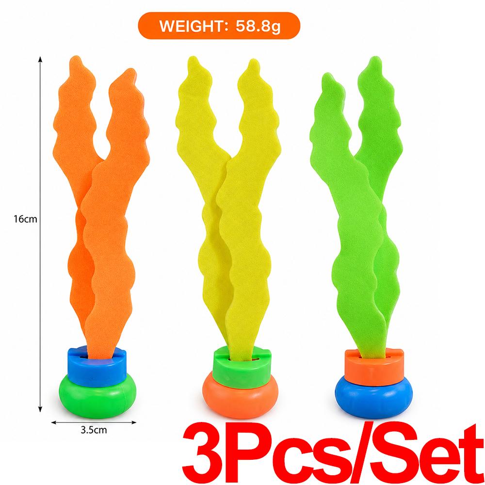Underwater Grabbing Toys Diving Pool Toys Kids Swimming Training Summer Water Play Kit Diving Stick Seahorse Seaweed Fish Bone