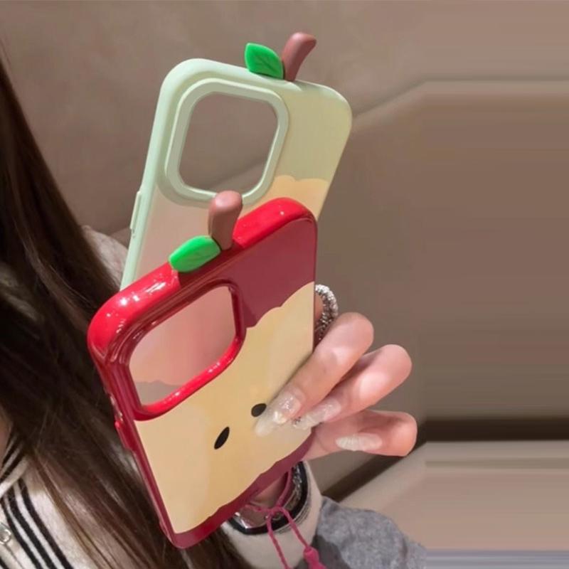 3D Fruit Core Phone Case for iPhone 15/14/13/12 Pro Max – Korean Cute Style, Shock-Absorbing TPU Cover with Screen & Camera Protection
