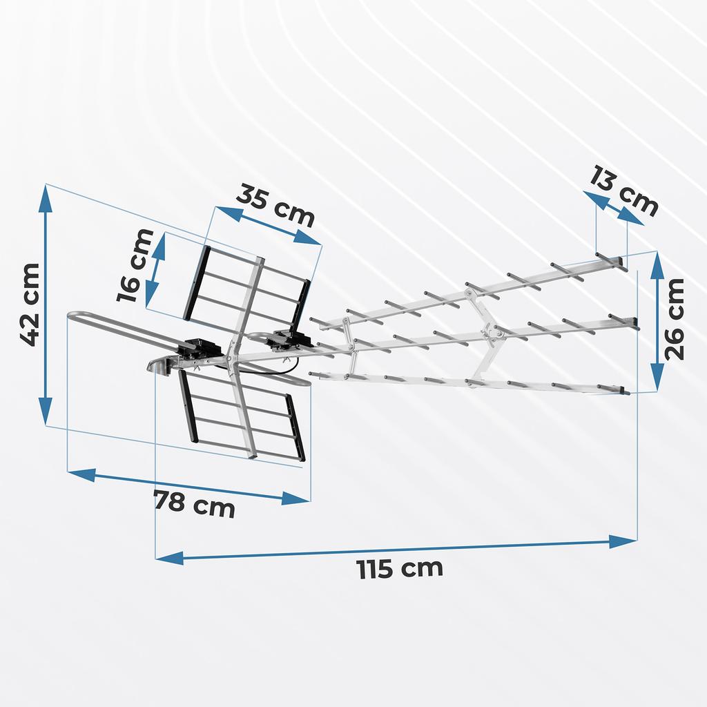 Antena Zewnętrzna Kierunkowa Tv Ultra Hd 4K Berdsen Bd-952