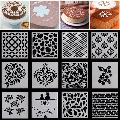 Snow Flower Cake Stencils Fondant Designer Decorating Craft Cookie Baking Tools