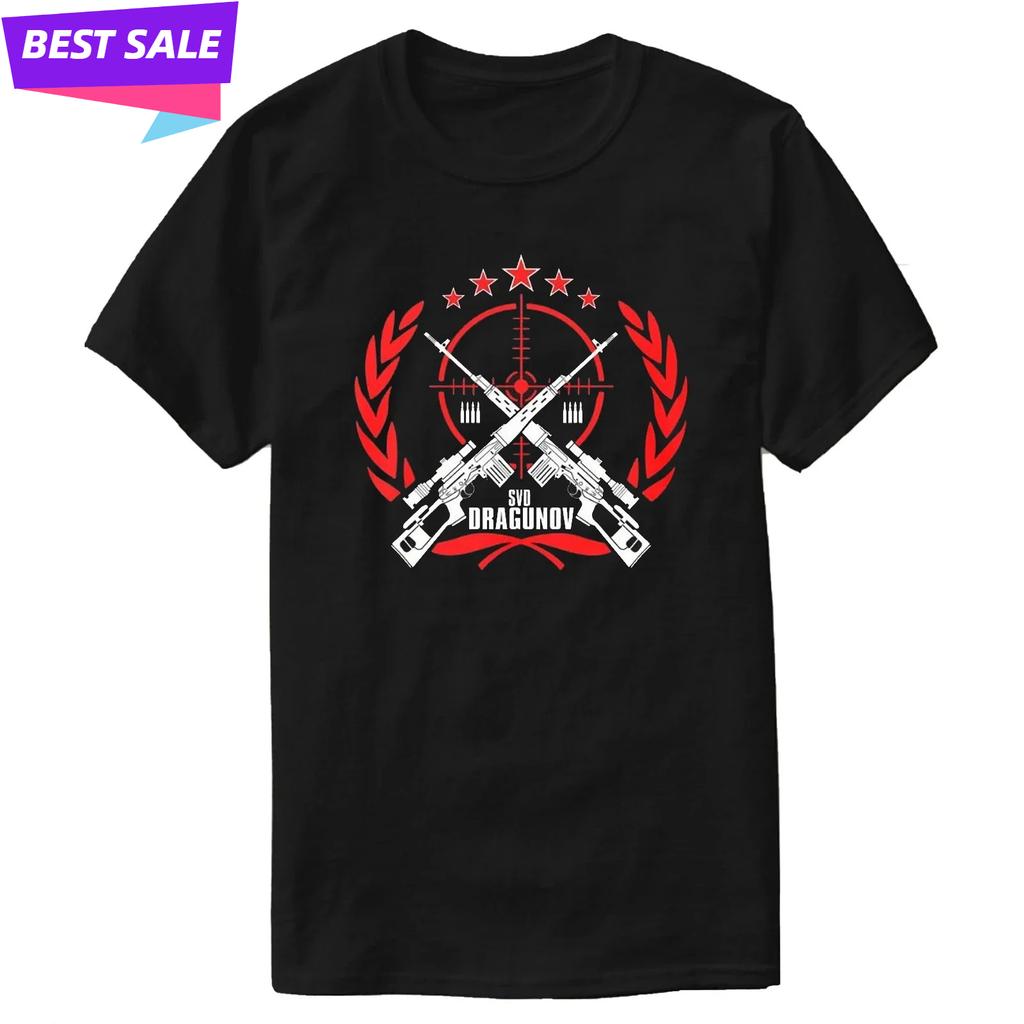 Soviet Russian SVD Dragunov Sniper Rifle TShirt 100 Cotton ONeck Short Sleeve Summer Casual Unisexs Tshirt Size S3XL